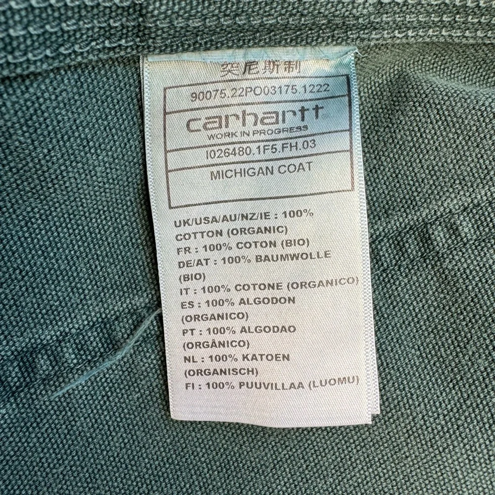 Vintage Carhartt Work In Progress Green Michigan Coat Men’s Size S - Picture 12 of 12